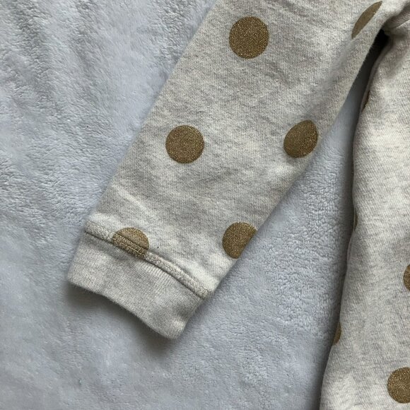 Baby Gap 3T Cream Gold Polka Dot Hoodie Sweater GUC Toddler Girl - Picture 7 of 16